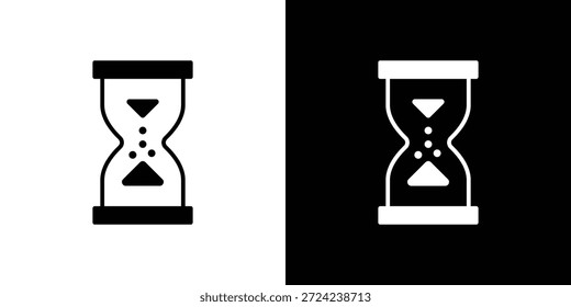 Ícones de ampulheta conceito de vetor plano. Ilustrações em preto e branco