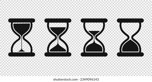 Hourglass icons on transparent background. Sandglass icons on transparent background. Vector illustration