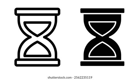 Hourglass Icons pack in outlined and flat versions