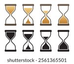 hourglass icons. sand clock sign, Isolated on white background