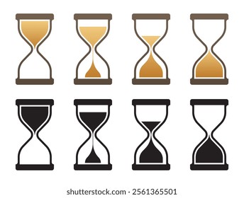 hourglass icons. sand clock sign, Isolated on white background