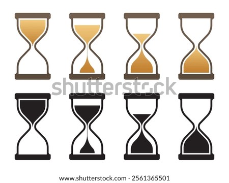hourglass icons. sand clock sign, Isolated on white background