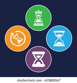 Hourglass icons set. set of 4 hourglass filled icons such as