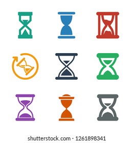 hourglass icons. Trendy 9 hourglass icons. Contain icons such as . hourglass icon for web and mobile.