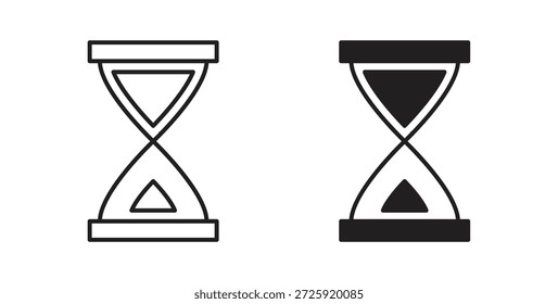 Iconos de reloj de arena. Icono lineal de Vector aislado sobre fondo blanco.