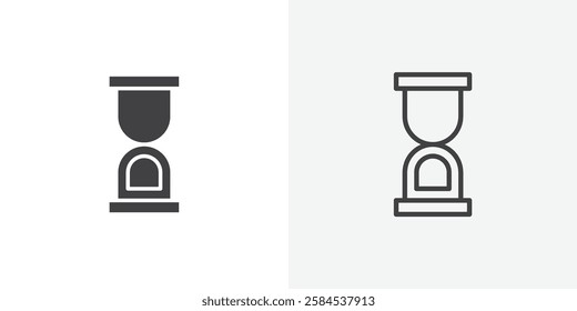Hourglass icons vectors illustrations in black fill and liner versions