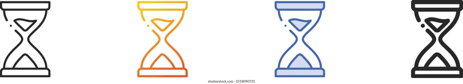 hourglass icon.Thin Linear, Gradient, Blue Stroke and bold Style Design Isolated On White Background