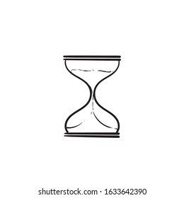 hourglass illustration with hand drawn doodle cartoon style vector