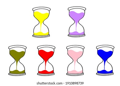 Hourglass Illustration Icon Collection. sand glass icon.