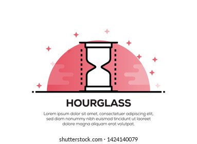 HOURGLASS AND ILLUSTRATION ICON CONCEPT