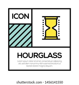 HOURGLASS AND ILLUSTRATION ICON CONCEPT