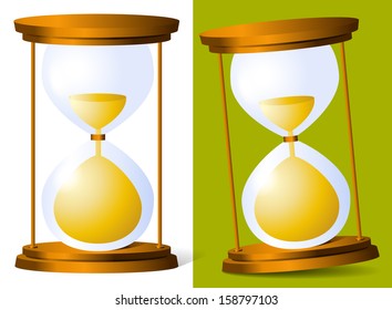 Hourglass illustration with two version