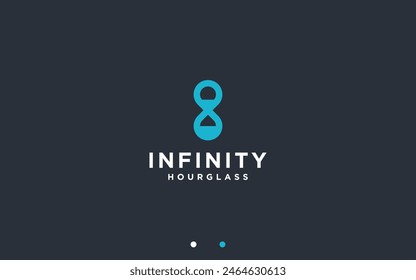hourglass with infinity logo design vector silhouette illustration