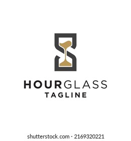 hourglass and initial s logo, icon and vector