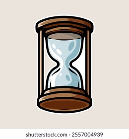 hourglass isolated colored drawing line art style design illustration