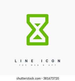 Hourglass isolated minimal single flat icon. Time line vector icon for websites and mobile minimalist flat design.