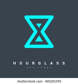 Hourglass isolated minimal single flat linear icon for application and info-graphic. Time line vector icon for websites and mobile minimalistic flat design.