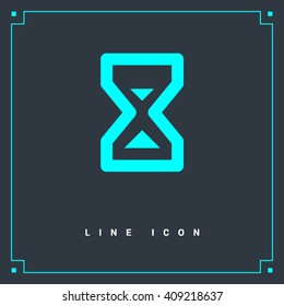 Hourglass isolated minimal single flat icon. Time line vector icon for websites and mobile minimalist flat design.