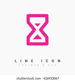 Hourglass isolated minimal single flat icon. Time line vector icon for websites and mobile minimalist flat design.