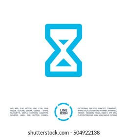 Hourglass isolated minimal single flat icon. Time line vector icon for websites and mobile minimalist flat design.