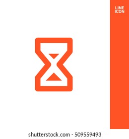 Hourglass isolated minimal single flat icon. Time line vector icon for websites and mobile minimalist flat design.