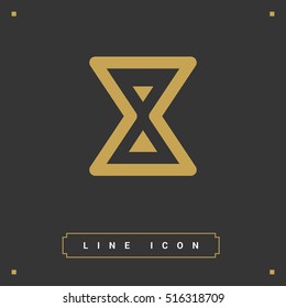 Hourglass isolated minimal single flat linear icon for application and info-graphic. Time line vector icon for websites and mobile minimalistic flat design.