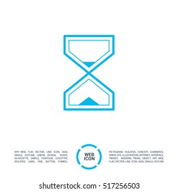 Hourglass isolated minimal single flat linear icon for application and info-graphic. Time line vector icon for websites and mobile minimalistic flat design.