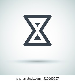 Hourglass isolated minimal single flat linear icon for application and info-graphic. Time line vector icon for websites and mobile minimalistic flat design.