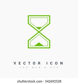 Hourglass isolated minimal single flat linear icon for application and info-graphic. Time line vector icon for websites and mobile minimalistic flat design.