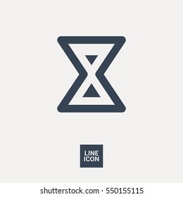 Hourglass isolated minimal single flat linear icon for application and info-graphic. Time line vector icon for websites and mobile minimalistic flat design.