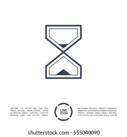 Hourglass isolated minimal single flat linear icon for application and info-graphic. Time line vector icon for websites and mobile minimalistic flat design.