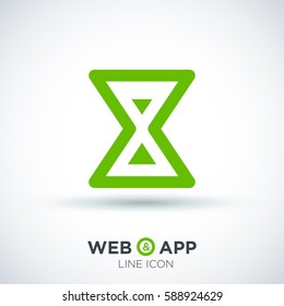 Hourglass isolated minimal single flat linear icon for application and info-graphic. Time line vector icon for websites and mobile minimalistic flat design.