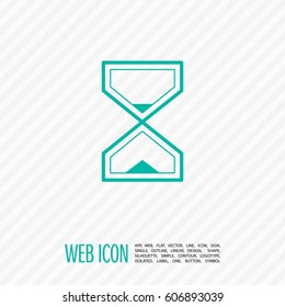 Hourglass isolated minimal single flat linear icon for application and info-graphic. Time line vector icon for websites and mobile minimalistic flat design.