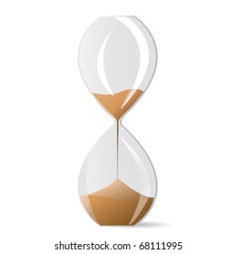 Hourglass isolated over white background, no transparencies