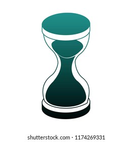 Hourglass isometric symbol blue lines