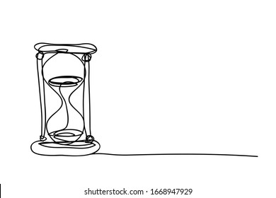 Stundenglas, Linienzeichnung, Design der Vektorillustration