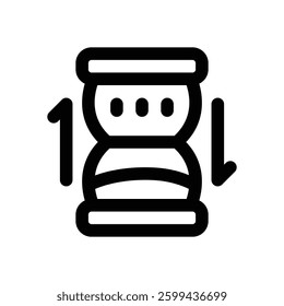hourglass line icon. Clean and minimalist vector icon for websites, mobile apps, presentations, and logos. Fully scalable and customizable for any project.