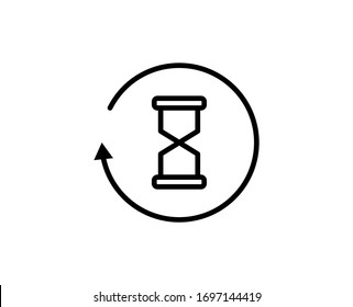 Hourglass line icon. High quality outline symbol for web design or mobile app. Thin line sign for design logo. Black outline pictogram on white background