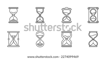 Hourglass line icon, hour glass line art vector logo. Vector isolated outline sandglass. Editable stroke