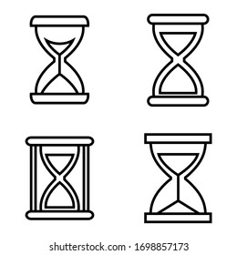 Hourglass line icon, logo isolated on white background
