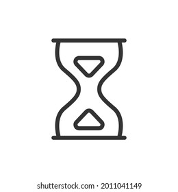 Hourglass line icon, sign or symbol. Premium pictogram in trendy outline style. Hourglass pixel perfect vector icon isolated on a white background. 
