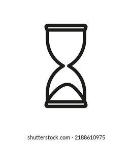 Hourglass line icon. Time management, keep track, sand, clock, schedule, planning, stopwatch, timer, loading, wait. Time measurement concept. Vector line icon for Business and Advertising.