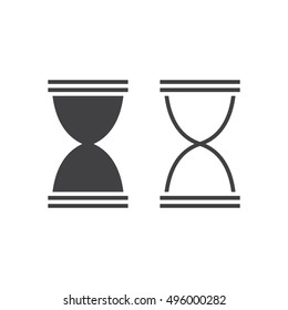 Hourglass line icon, time outline and filled vector sign, linear and full pictogram isolated on white, logo illustration