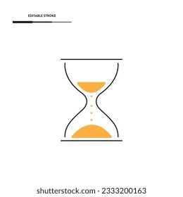 Hourglass Line Icon Vector Design.