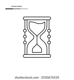 Hourglass Line Icon Vector Design.