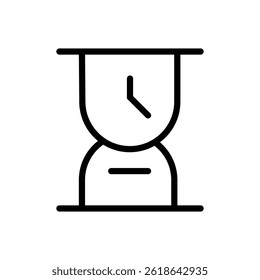 hourglass line icon vector on white background.	
