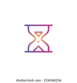 Hourglass  - Line Vector Icon