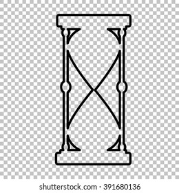 Hourglass line vector icon on transparent background