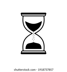 Hourglass Linear Icon In Black. Flat Sand Clock Or Hour Glass Sign. Isolated On White Background. Time, Timer, Countdown Concept. Wait Illustration. Design For Mobile, Web, App, Ui, Ux. Vector EPS 10