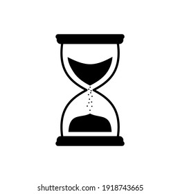 Hourglass Linear Icon In Black. Flat Sand Clock Or Hour Glass Sign. Isolated On White Background. Time, Timer, Countdown Concept. Wait Illustration. For Dev Mobile, Web, App, Ui, Ux. Vector EPS 10